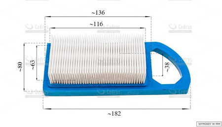 Filtr powietrza B&S płaski 10.5 - 13 HP