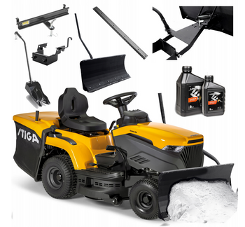 MOCNY TRAKTOREK STIGA ESTATE 384 ODŚNIEŻARKA 15KM ZESTAW PŁUG DO ŚNIEGU
